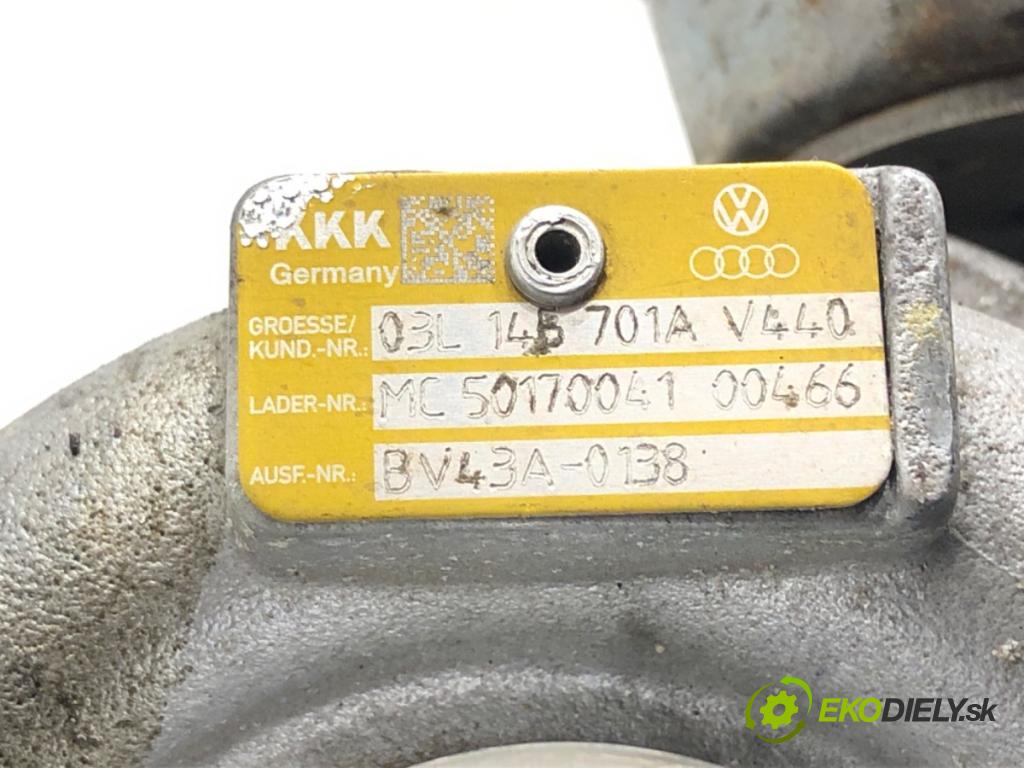 AUDI A4 B8 Avant (8K5) 2007 - 2015    2.0 TDI 125 kW [170 KM] olej napędowy 2008 - 2012  turbo 03L145701A (Turbodúchadla (kompletní))