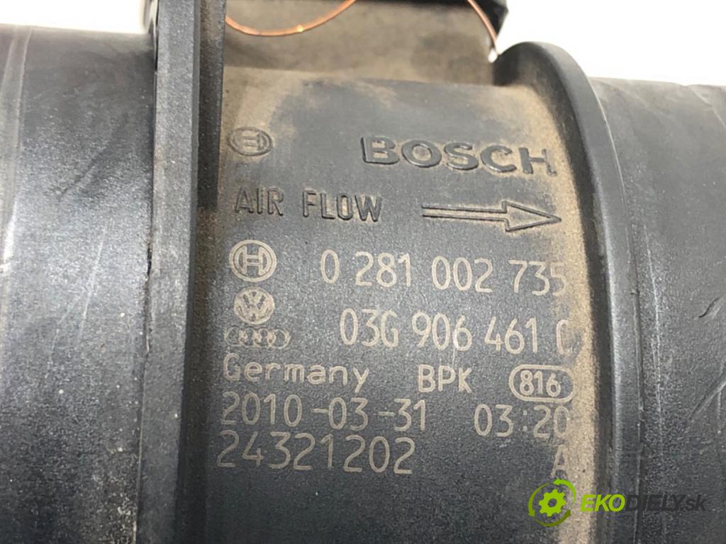 AUDI A4 B8 Avant (8K5) 2007 - 2015    2.0 TDI 125 kW [170 KM] olej napędowy 2008 - 2012  Váha vzduchu 0281002735 03G906461C (Váhy vzduchu)