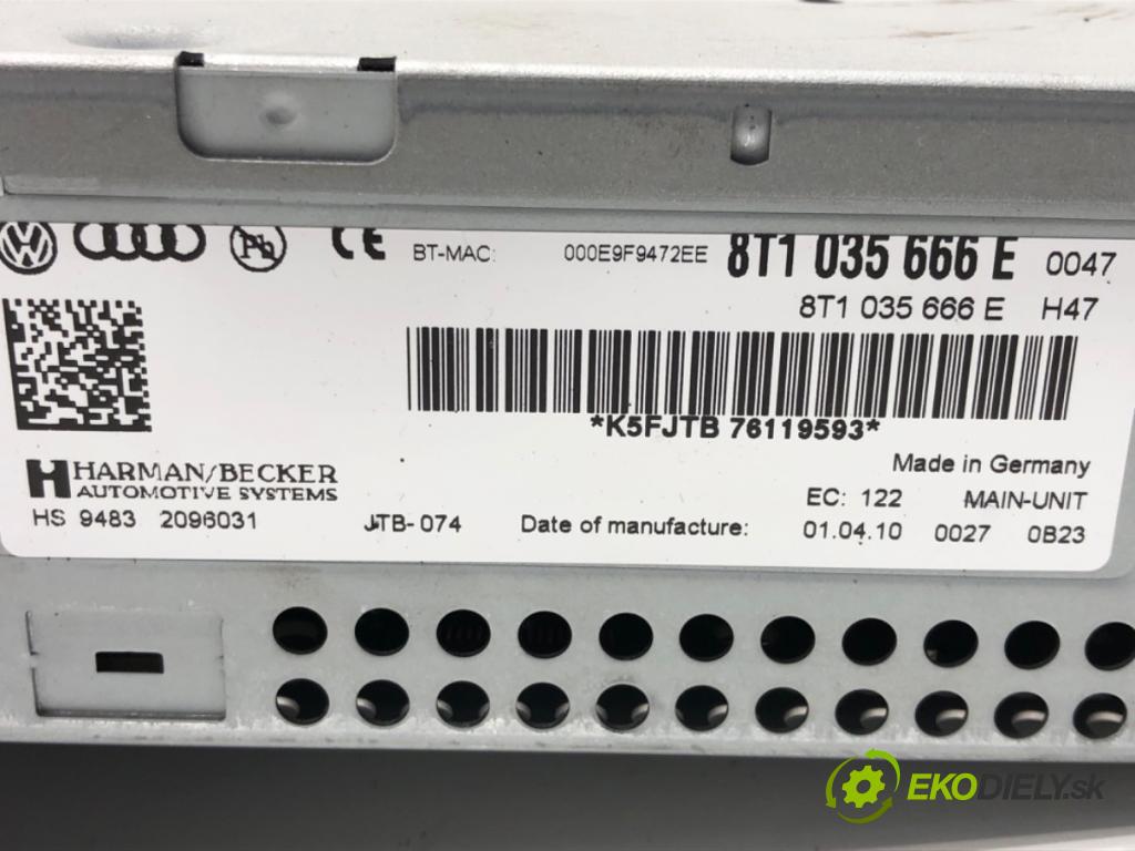 AUDI A4 B8 Avant (8K5) 2007 - 2015    2.0 TDI 125 kW [170 KM] olej napędowy 2008 - 2012  čítač navigácie 8T1035666E (Ostatné)