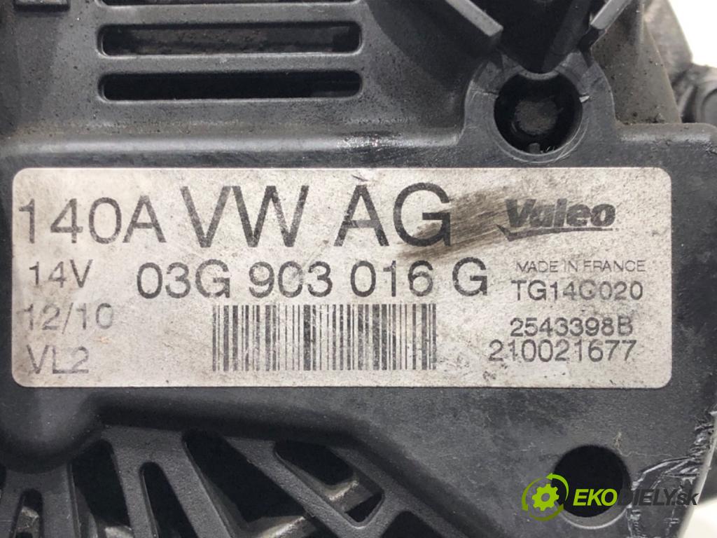 AUDI A4 B8 Avant (8K5) 2007 - 2015    2.0 TDI 125 kW [170 KM] olej napędowy 2008 - 2012  Alternátor 03G903016G (Alternátory)