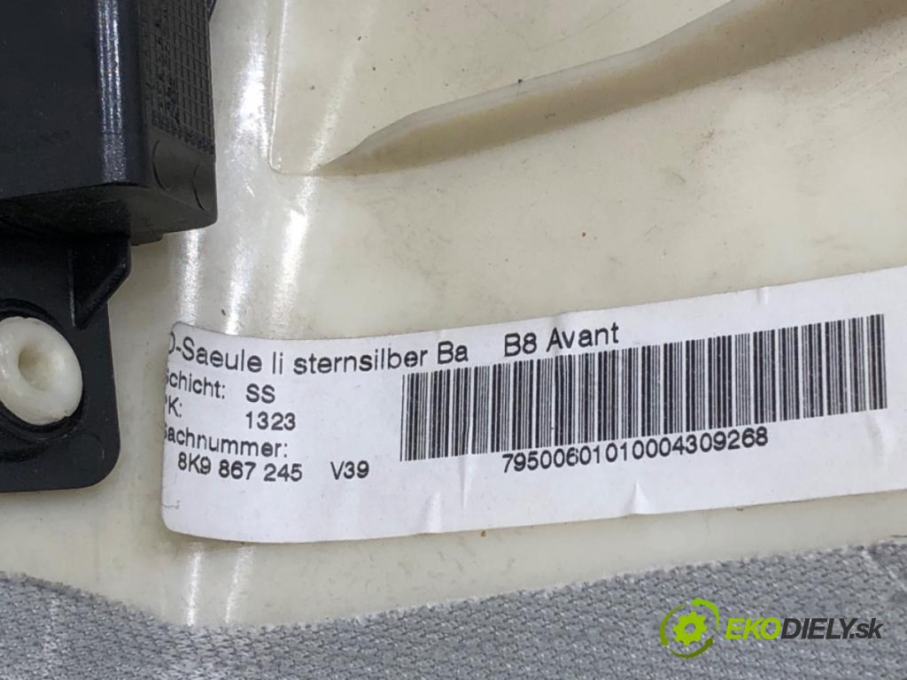 AUDI A4 B8 Avant (8K5) 2007 - 2015    2.0 TDI 125 kW [170 KM] olej napędowy 2008 - 2012  Clona stĺpika zad ľavá strana 8K9867245