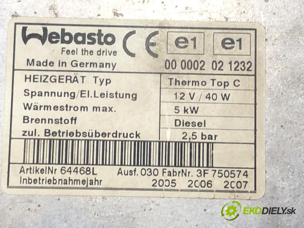 BMW X5 (E53) 2000 - 2006    3.0 d 160 kW [218 KM] olej napędowy 2003 - 2006  Webasto 6918942 (Webasto ohřívače)