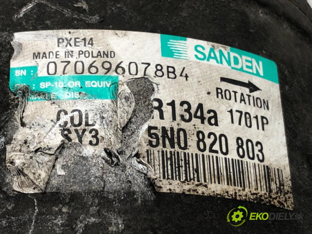 VW GOLF V Variant (1K5) 2007 - 2009    1.9 TDI 77 kW [105 KM] olej napędowy 2007 - 2009  Kompresor klimatizácie 5N0820803 (Kompresory klimatizácie)