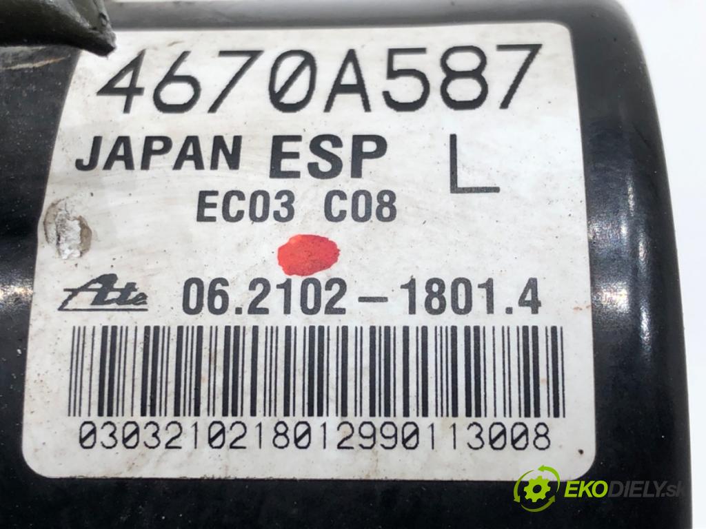 MITSUBISHI ASX (GA_W_) 2009 - 2022    1.6 MIVEC 86 kW [117 KM] benzyna 2010 - 2022  Pumpa ABS 4670A587 (Pumpy ABS)