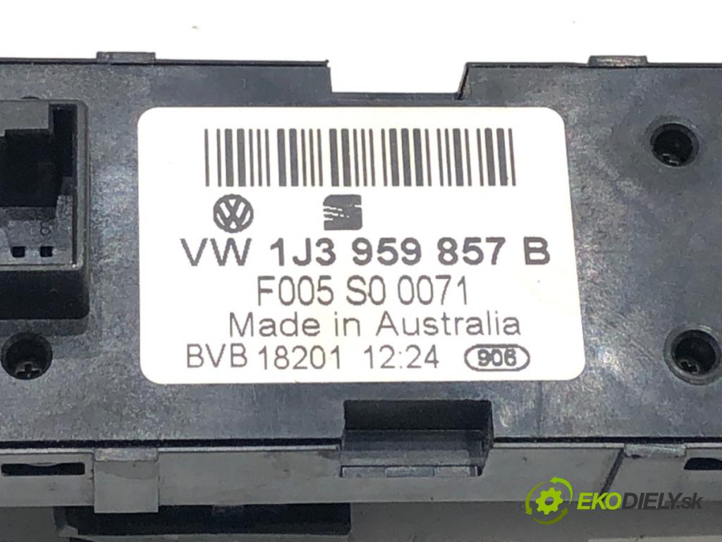 SEAT TOLEDO II (1M2) 1998 - 2006    1.9 TDI 66 kW [90 KM] olej napędowy 1999 - 2004  Prepínač nastavenia spätných zrkadiel 1J3959857B (Prepínače, spínače, tlačidlá a ovládače kúrenia)