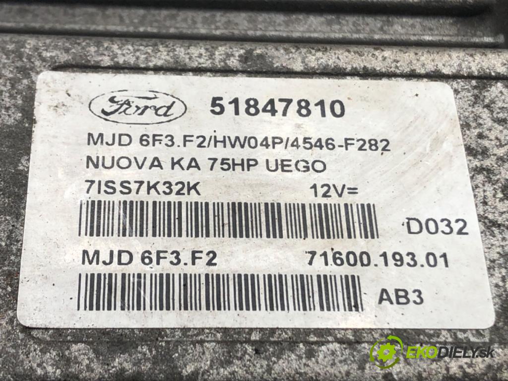 FORD KA (RU8) 2008 - 2016    1.3 TDCi 55 kW [75 KM] olej napędowy 2008 - 2016  riadiaca jednotka Motor 51847810 (Riadiace jednotky)