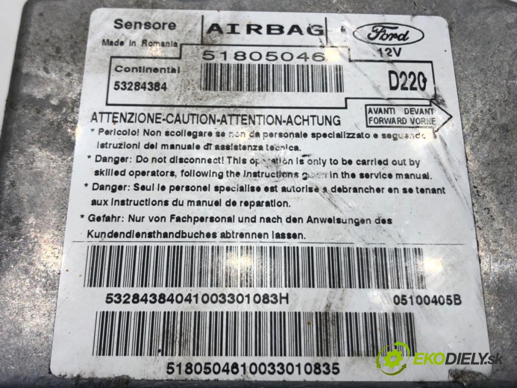 FORD KA (RU8) 2008 - 2016    1.3 TDCi 55 kW [75 KM] olej napędowy 2008 - 2016  senzor airbag 51805046 (Snímače)