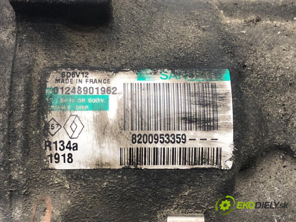 RENAULT CLIO III (BR0/1, CR0/1) 2005 - 2014    1.5 dCi (BR17, CR17) 63 kW [86 KM] olej napędowy 2005 - 2012  Kompresor klimatizácie 8200953359 (Kompresory klimatizácie)