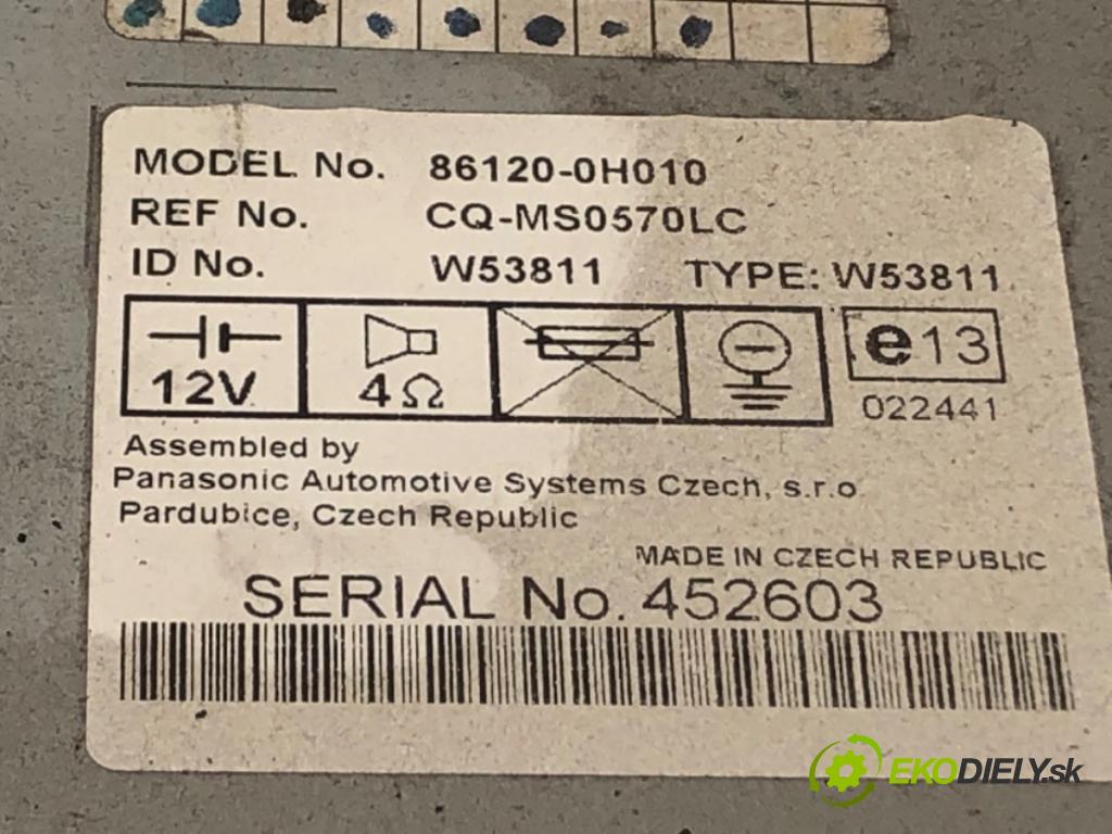 TOYOTA AYGO (_B1_) 2005 - 2014    1.0 (KGB10_) 50 kW [68 KM] benzyna 2005 - 2014  RADIO 86120-0H010 (Audio zariadenia)