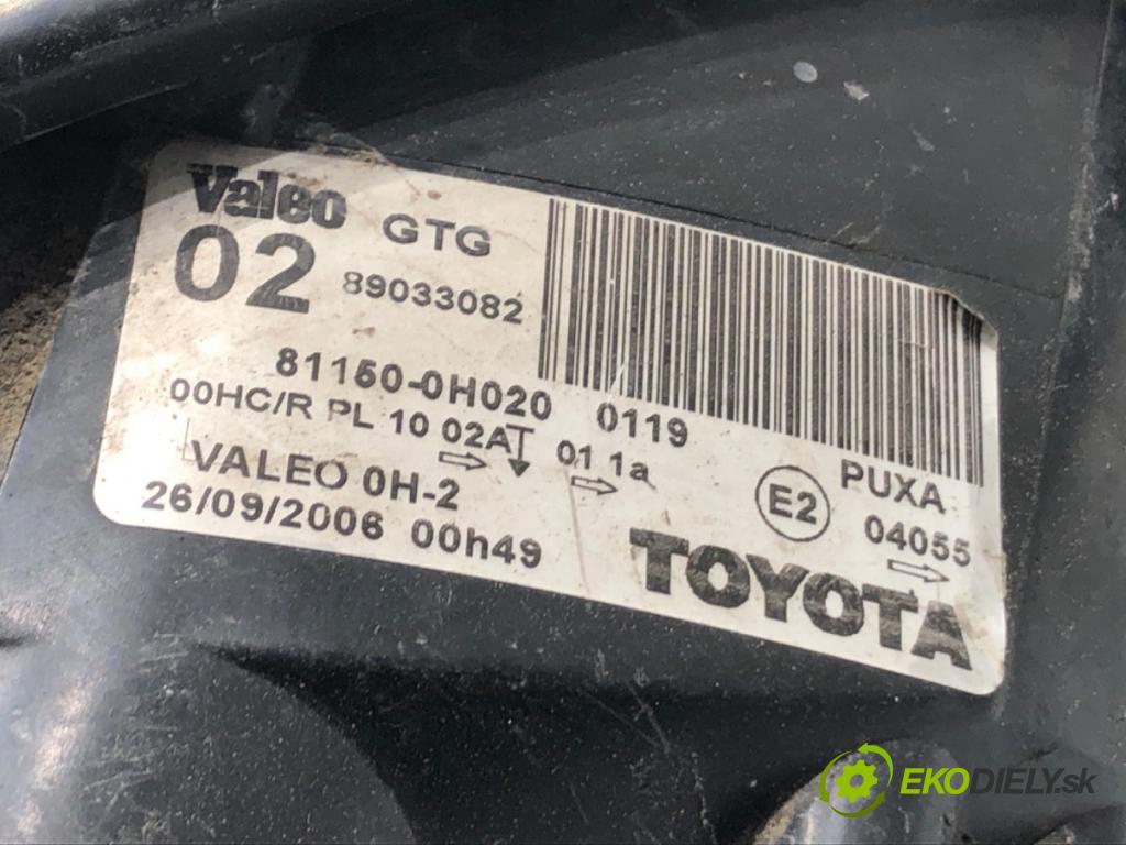 TOYOTA AYGO (_B1_) 2005 - 2014    1.0 (KGB10_) 50 kW [68 KM] benzyna 2005 - 2014  světlomet levý přední část 81150-0H020