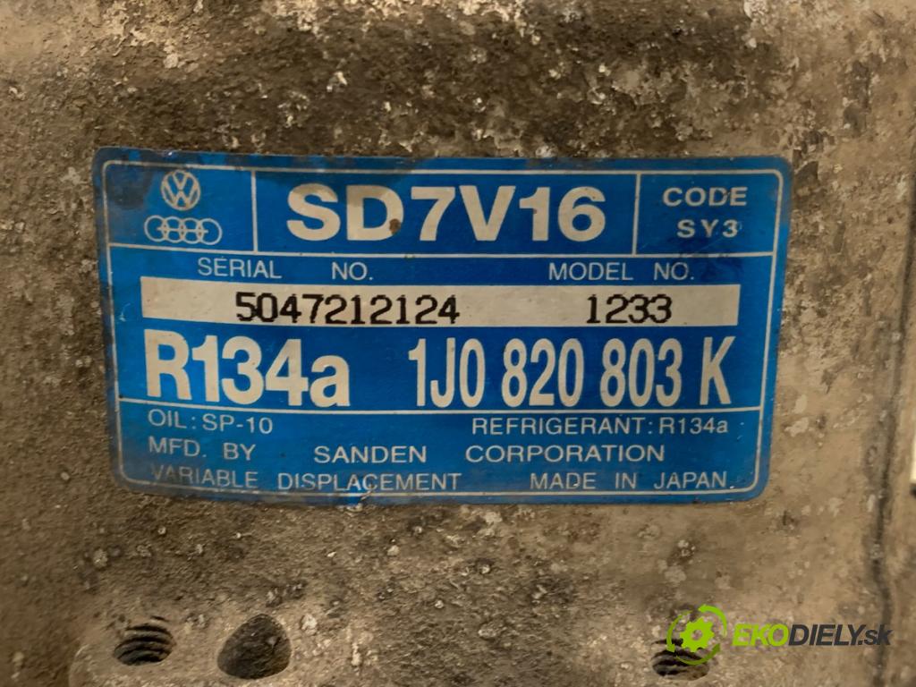 SEAT TOLEDO II (1M2) 1998 - 2006    1.6 74 kW [100 KM] benzyna 1998 - 2004  Kompresor klimatizácie 1J0820803K (Kompresor klimatizácie)