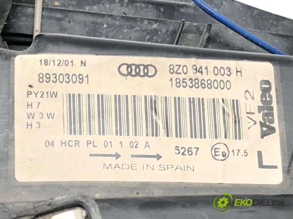 AUDI A2 (8Z0) 2000 - 2005    1.4 55 kW [75 KM] benzyna 2000 - 2005  světlomet levý přední část 8Z0941003H