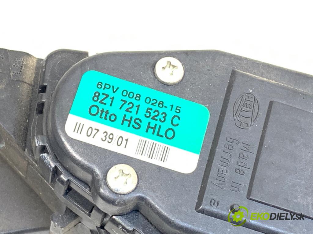 AUDI A2 (8Z0) 2000 - 2005    1.4 55 kW [75 KM] benzyna 2000 - 2005  Potenciometer plynu 8Z1721523C (Pedál)