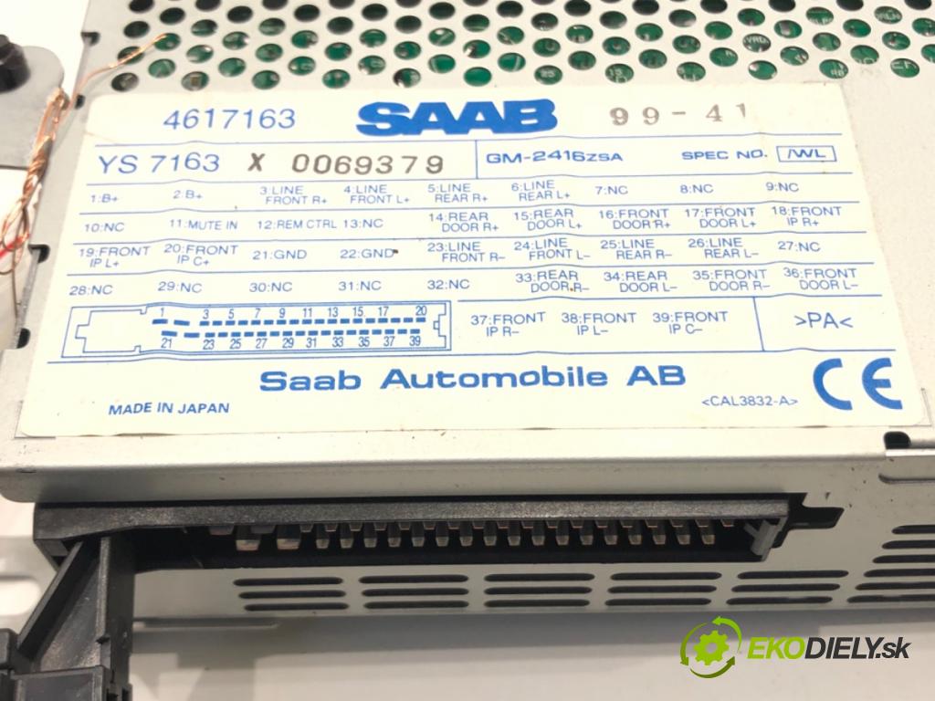 SAAB 9-5 Kombi (YS3E) 1998 - 2009    2.3 Turbo 169 kW [230 KM] benzyna 1999 - 2001  Zosilňovač 4617163 (Zosilňovače)