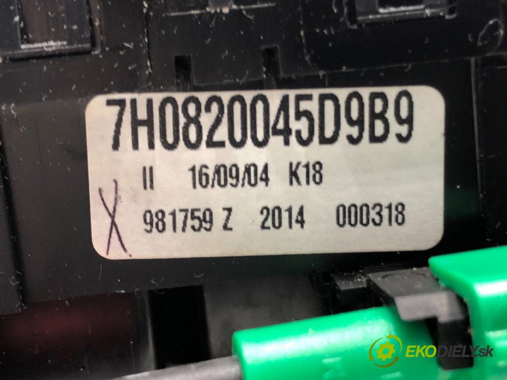 VW TRANSPORTER V Autobus (7HB, 7HJ, 7EB, 7EJ) 2003 - 2015    1.9 TDI 77 kW [105 KM] olej napędowy 2003 - 2009  Panel ovládania kúrenia 7H0820045D (Prepínače, spínače, tlačidlá a ovládače kúrenia)