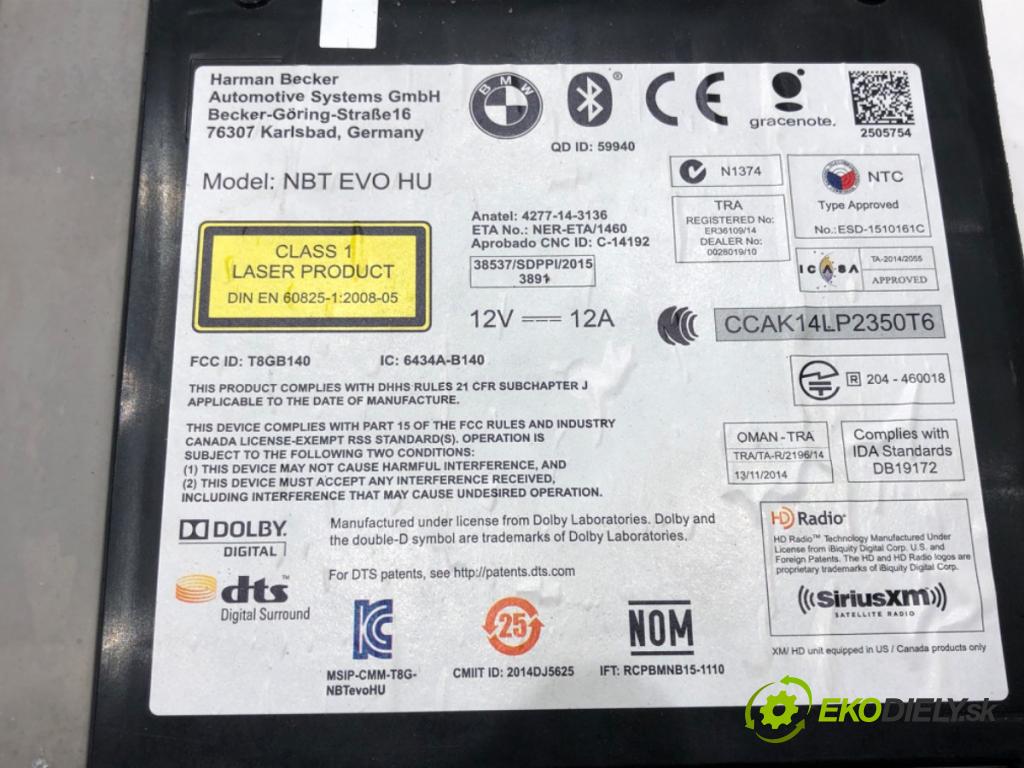 BMW 5 (G30, F90) 2016 - 2022    540 d xDrive 235 kW [320 KM] olej napędowy 2017 - 2020  RADIO Navigácia 9437954 (Audio zariadenie)