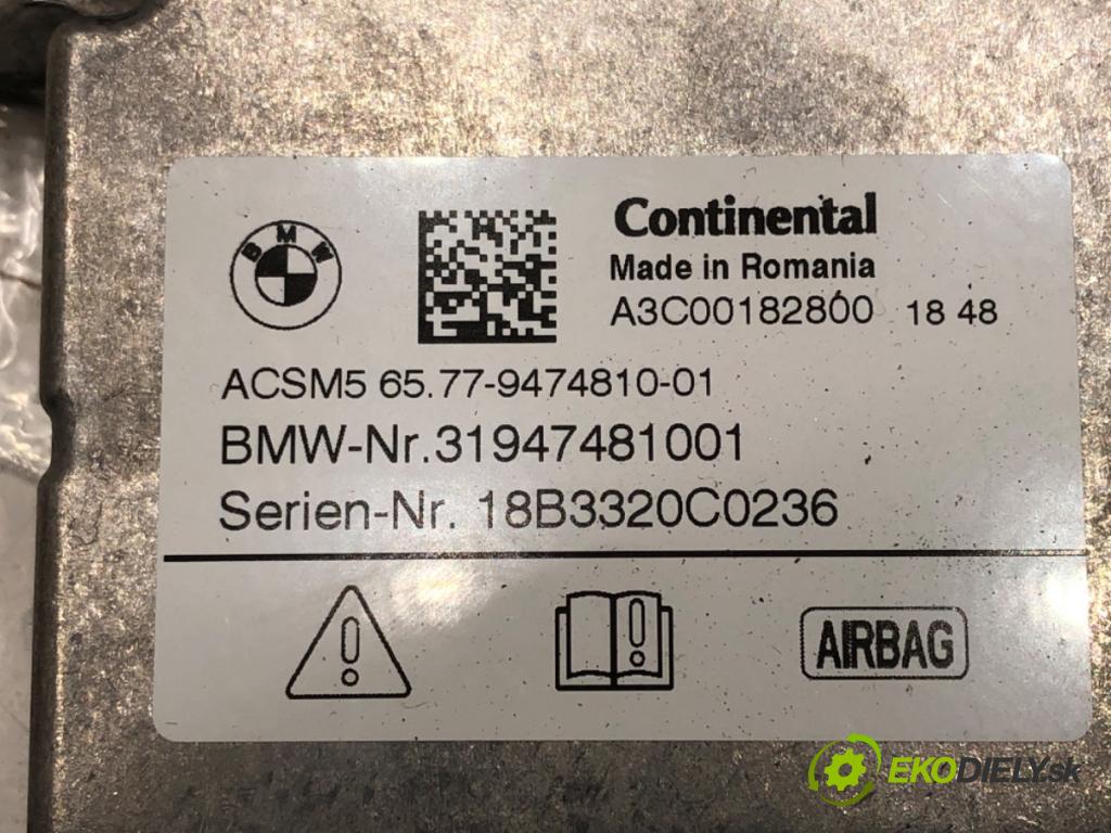 BMW 5 (G30, F90) 2016 - 2022    540 d xDrive 235 kW [320 KM] olej napędowy 2017 - 2020  senzor airbag 9474810 (Snímač)