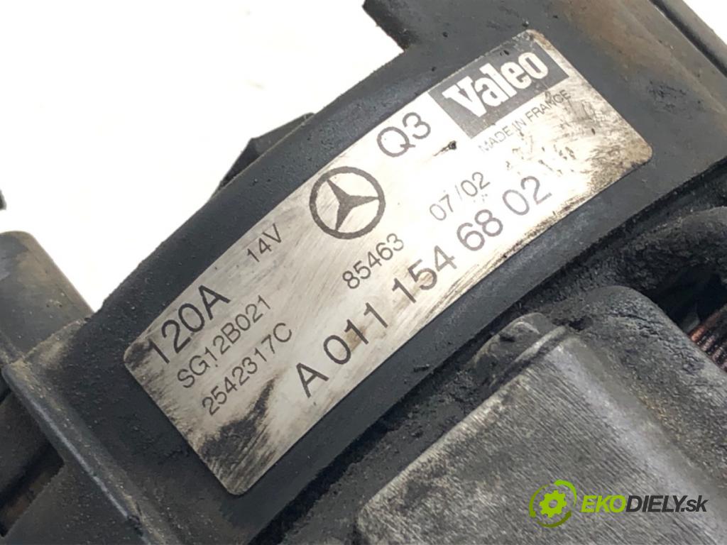 MERCEDES-BENZ KLASA C (W203) 2000 - 2007    C 200 Kompressor (203.042) 120 kW [163 KM] benzyna 2002 - 2007  Alternátor 0111546802 (Alternátory)