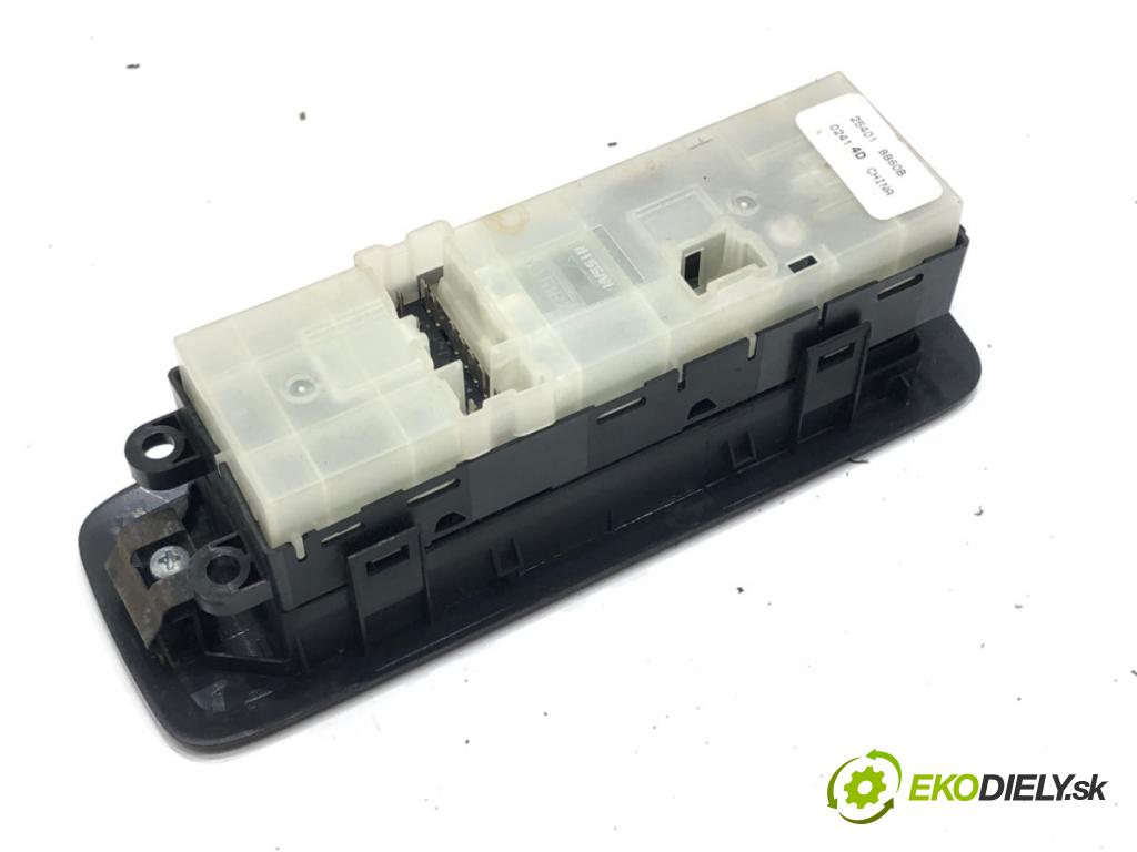 NISSAN QASHQAI / QASHQAI +2 I (J10, NJ10, JJ10E) 2006 - 2014    2.0 dCi 110 kW [150 KM] olej napędowy 2007 - 2013  Prepínač okien 25401 BB60B (Prepínač/spínač/tlačidlo a ovládač kúrenia)