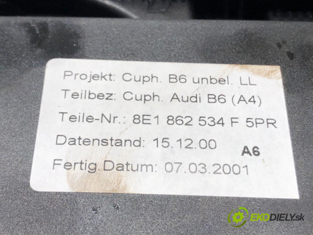 AUDI A4 B6 (8E2) 2000 - 2005    2.0 96 kW [130 KM] benzyna 2000 - 2004  Držiak na nápoje 8E1862534F (Úchyt, držiak na nápoje)