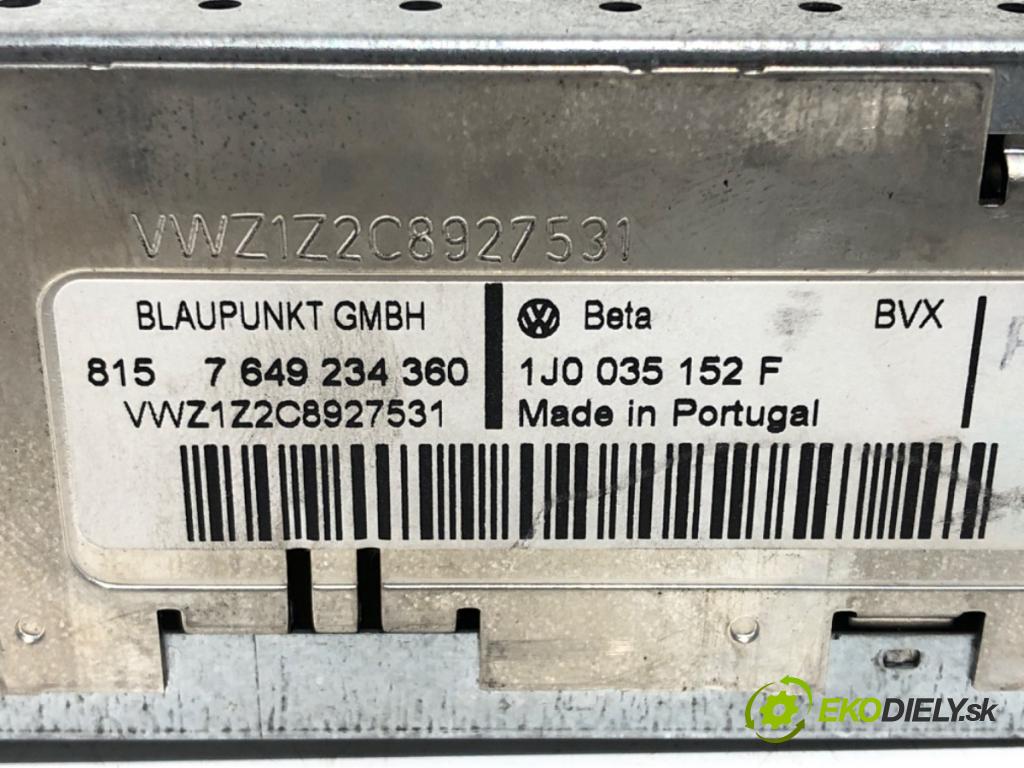 VW PASSAT B5.5 (3B3) 2000 - 2005    1.9 TDI 74 kW [101 KM] olej napędowy 2000 - 2005  RADIO 1J0035152F (Audio zariadenia)