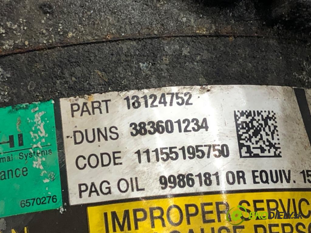 OPEL ZAFIRA B Nadwozie pełne/minivan (A05) 2005 - 2015    1.9 CDTI VAN (M75) 88 kW [120 KM] olej napędowy 2005 - 2015  Kompresor klimatizácie 13124752 (Kompresory klimatizácie)