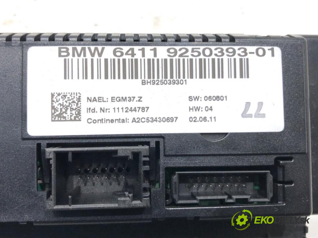 BMW X1 (E84) 2009 - 2015    sDrive 18 d 105 kW [143 KM] olej napędowy 2009 - 2015  Panel ovládania kúrenia 9250393 (Prepínače, spínače, tlačidlá a ovládače kúrenia)
