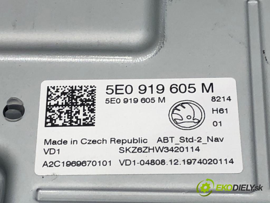 SKODA OCTAVIA III Combi (5E5, 5E6) 2012 - 2022    1.5 TSI 110 kW [150 KM] benzyna 2017 - 2022  RADIO 5E0919605M (Audio zariadenie)