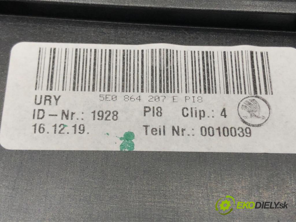 SKODA OCTAVIA III Combi (5E5, 5E6) 2012 - 2022    1.5 TSI 110 kW [150 KM] benzyna 2017 - 2022  Lakťová opierka 5E0864207E (Lakťová opierka)