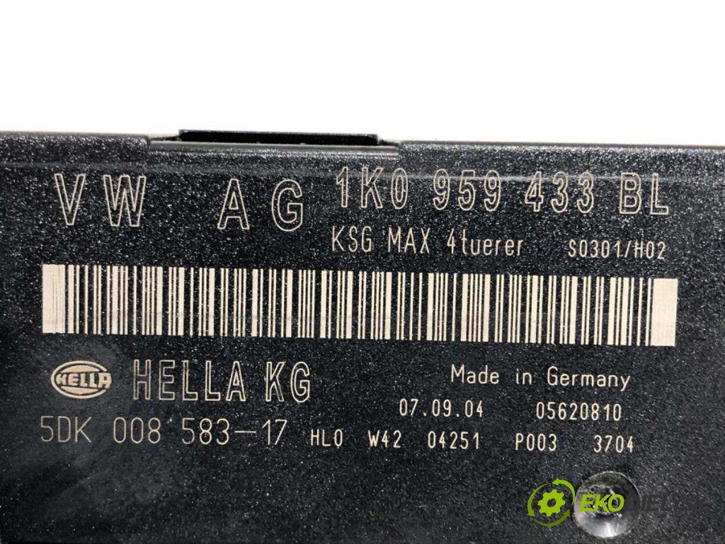 VW GOLF V (1K1) 2003 - 2010    1.9 TDI 77 kW [105 KM] olej napędowy 2003 - 2008  Modul komfortu 1K0959433BL (Moduly komfortu)