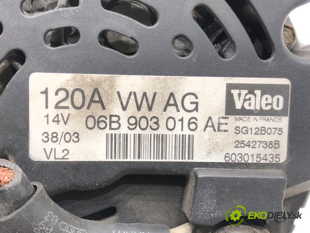 AUDI A4 B6 Avant (8E5) 2000 - 2005    2.0 FSI 110 kW [150 KM] benzyna 2002 - 2004  Alternátor 06B903016AE (Alternátor)