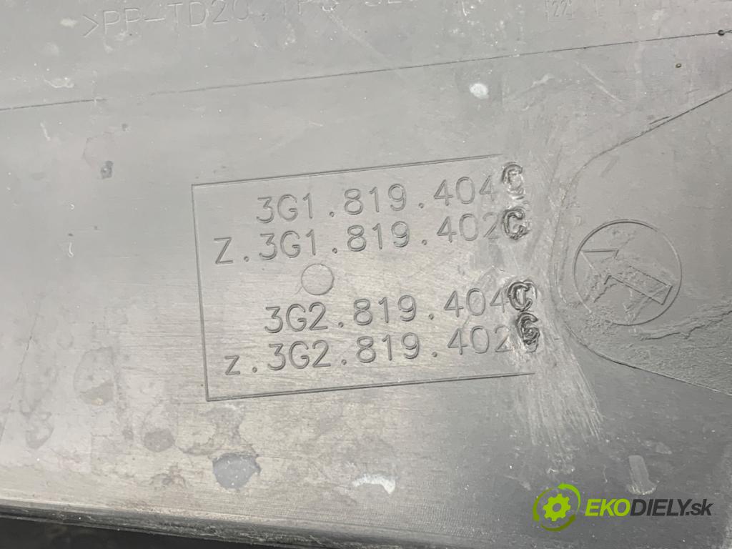 VW PASSAT B8 (3G2, CB2) 2014 - 2022    1.8 TSI 132 kW [180 KM] benzyna 2015 - 2022  Torpédo, plast pod čelné okno 3G1819403C 3G1819404C (Torpédo)