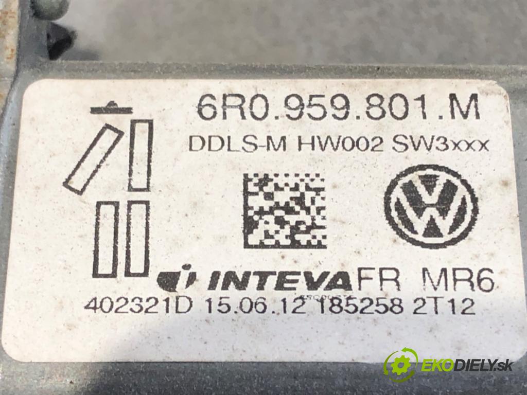 SKODA ROOMSTER (5J7) 2006 - 2015    1.6 TDI 77 kW [105 KM] olej napędowy 2010 - 2015  mechanismus okna levý přední část 6R0959801M
