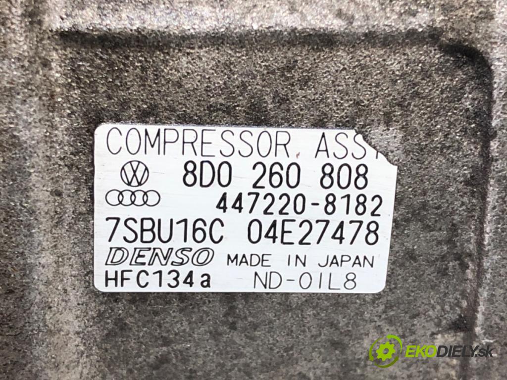 VW PASSAT B5.5 (3B3) 2000 - 2005    1.9 TDI 96 kW [130 KM] olej napędowy 2000 - 2005  Kompresor klimatizácie 8D0260808 (Kompresor klimatizácie)