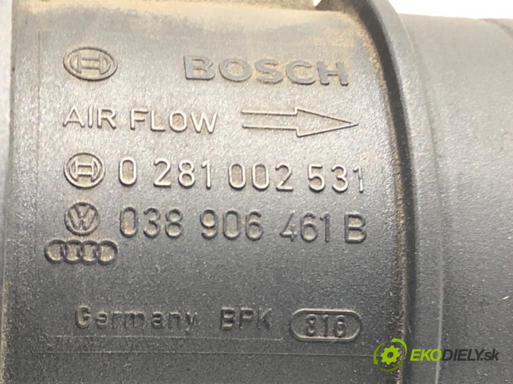 AUDI A4 B6 (8E2) 2000 - 2005    1.9 TDI 74 kW [101 KM] olej napędowy 2001 - 2004  Váha vzduchu 0281002531 038906461B (Váha vzduchu)