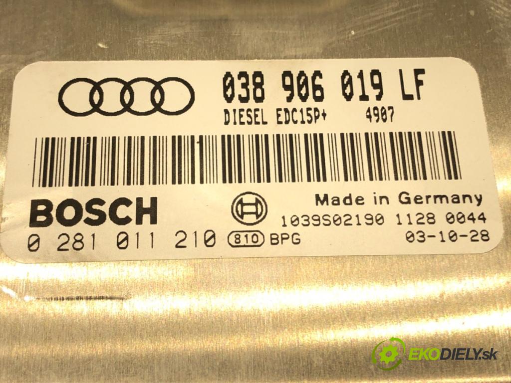 AUDI A4 B6 (8E2) 2000 - 2005    1.9 TDI 74 kW [101 KM] olej napędowy 2001 - 2004  riadiaca jednotka Motor 038906019LF 0281011210 (Riadiaca jednotka)