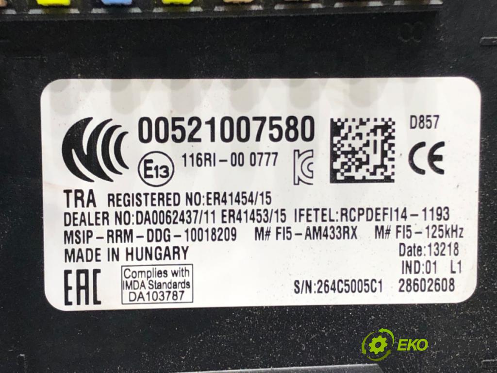 FIAT TIPO Kombi (356_) 2016 - 2022    1.6 D (356WXG1B) 88 kW [120 KM] olej napędowy 2016 - 2022  modul BSI 00521007580 (Pojistkové skříňky)