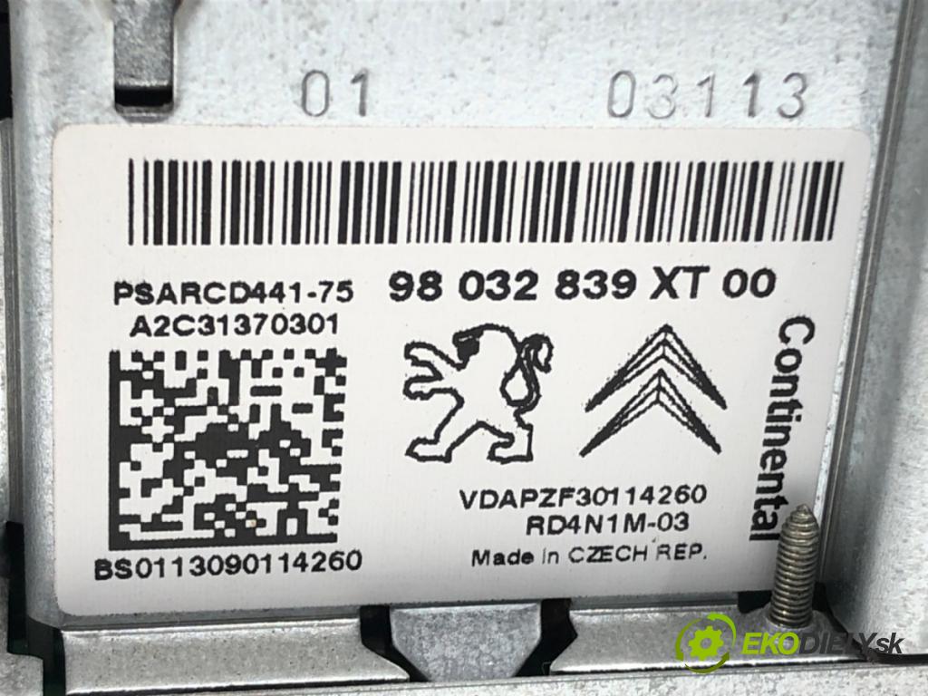 CITROEN JUMPY (VF7) 2007 - 2016    2.0 HDi 165 120 kW [163 KM] olej napędowy 2010 - 2016  RADIO 98032839XT (Audio zariadenie)