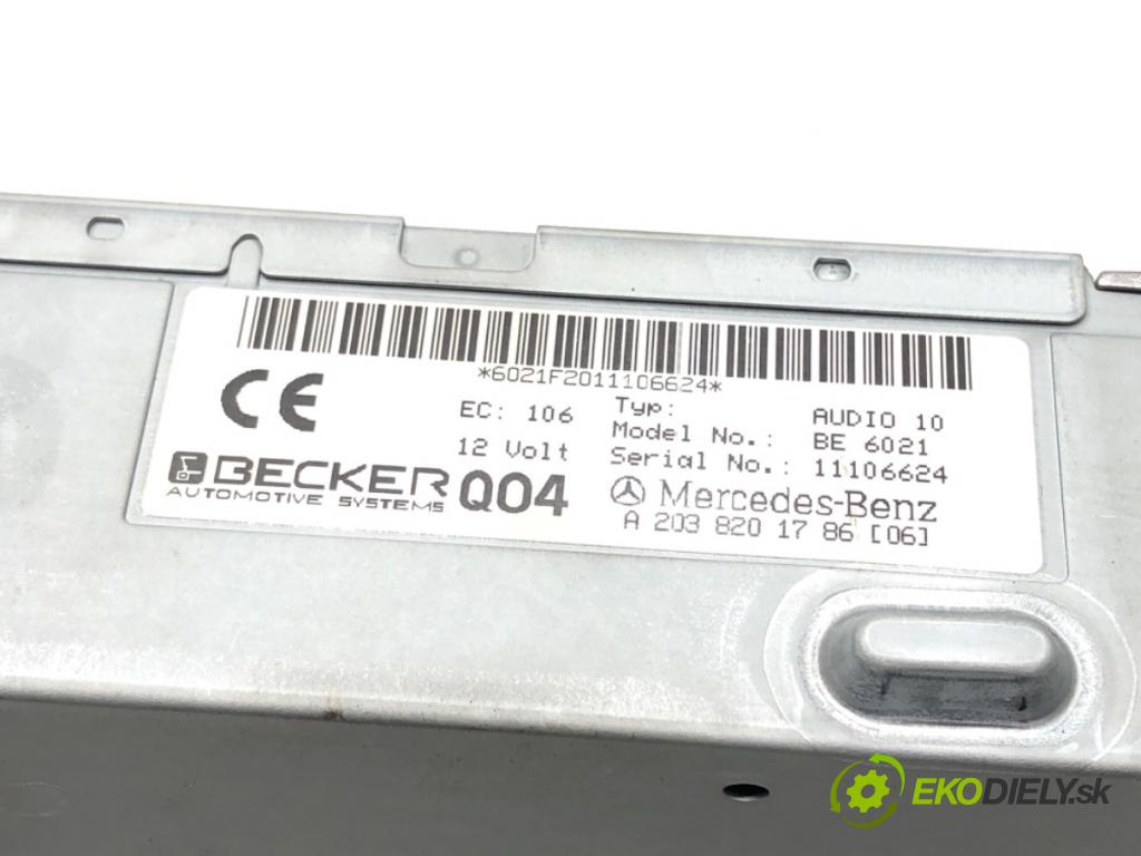MERCEDES-BENZ KLASA C (W203) 2000 - 2007    C 200 Kompressor (203.042) 120 kW [163 KM] benzyna 2002 - 2007  RADIO A2038201786 (Audio zariadenie)