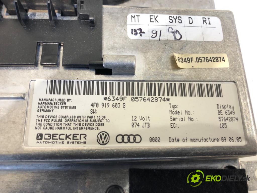 AUDI A6 C6 Avant (4F5) 2004 - 2011    3.0 TDI quattro 165 kW [225 KM] olej napędowy 2005 - 2006  Dislpej 4F0919603B (Prístrojová doska, displej)