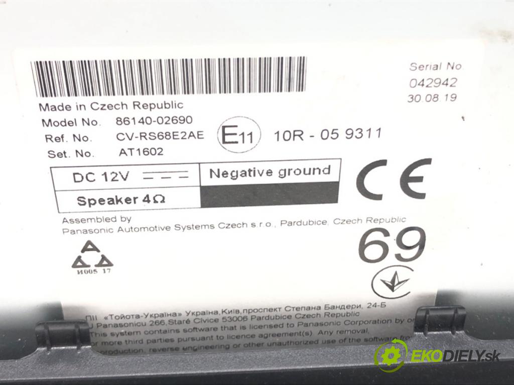 TOYOTA COROLLA liftback (_E21_) 2018 - 2022    2.0 Hybrid (MZEH12) 135 kW [184 KM] Hybryda silnik benzynowy / elektryczny 2021 - 2022  RADIO Dislpej 86140-02690