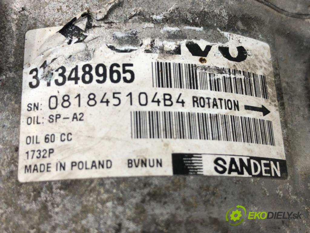 VOLVO V40 liftback (525, 526) 2012 - 2022    D4 140 kW [190 KM] olej napędowy 2014 - 2022  Kompresor klimatizácie 31348965 (Kompresor klimatizácie)
