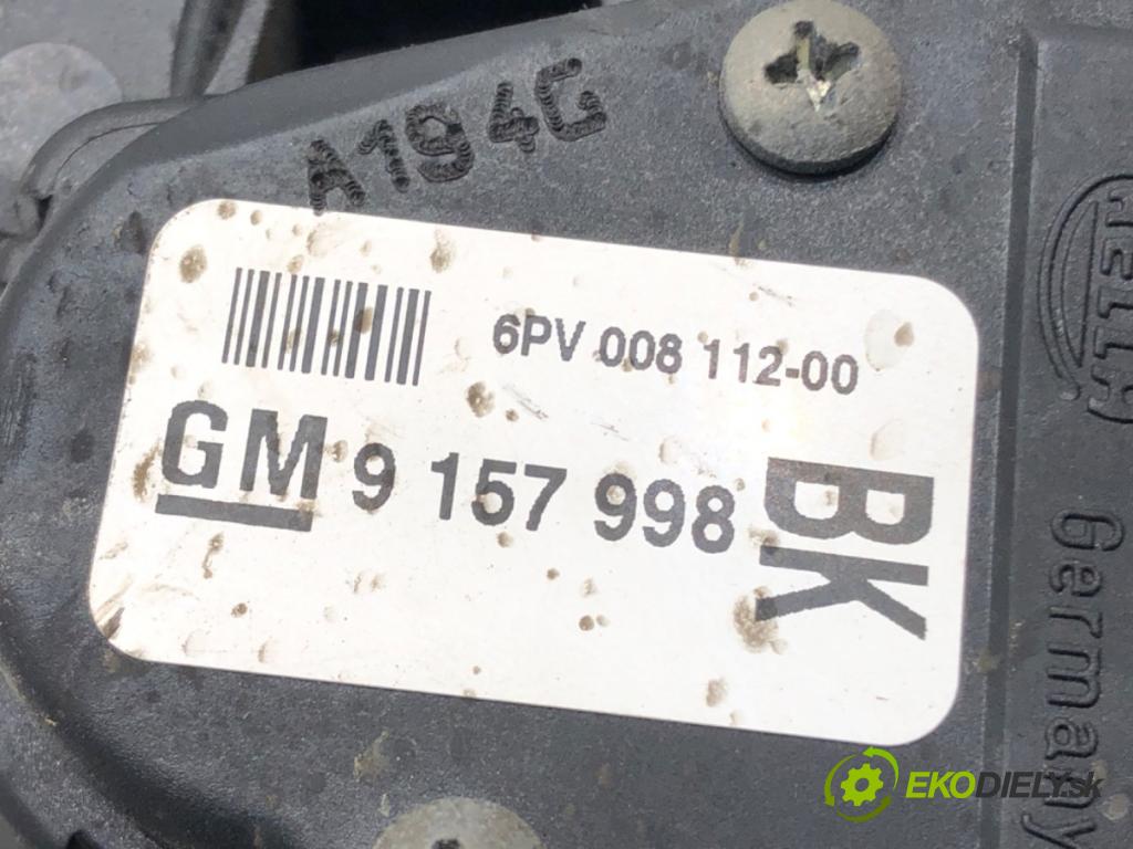 OPEL ASTRA H (A04) 2004 - 2014    1.7 CDTI (L48) 59 kW [80 KM] olej napędowy 2004 - 2010  Potenciometer plynu 9157998 (Pedál)
