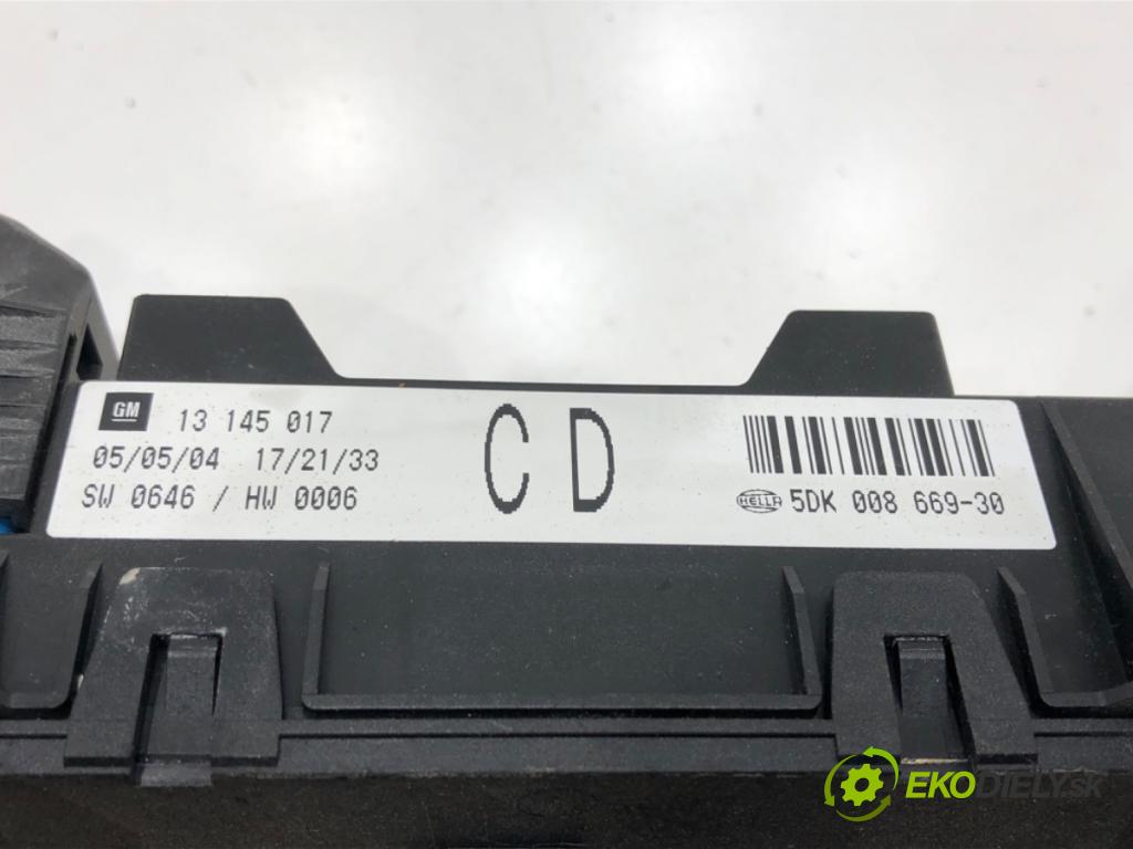 OPEL ASTRA H (A04) 2004 - 2014    1.7 CDTI (L48) 59 kW [80 KM] olej napędowy 2004 - 2010  modul BSI 13145017 (Pojistkové skříňky)