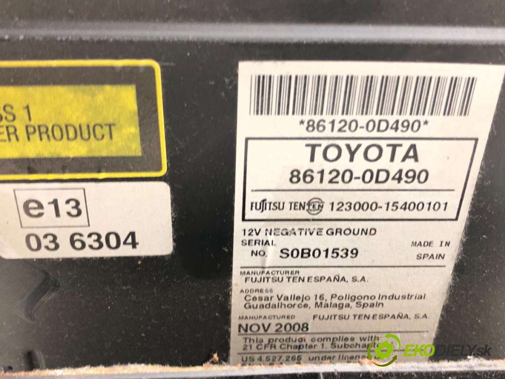 TOYOTA YARIS (_P9_) 2005 - 2014    1.33 VVT-i (NSP90_) 74 kW [100 KM] benzyna 2008 - 2011  RADIO 86120-0D490 (Audio zariadenie)