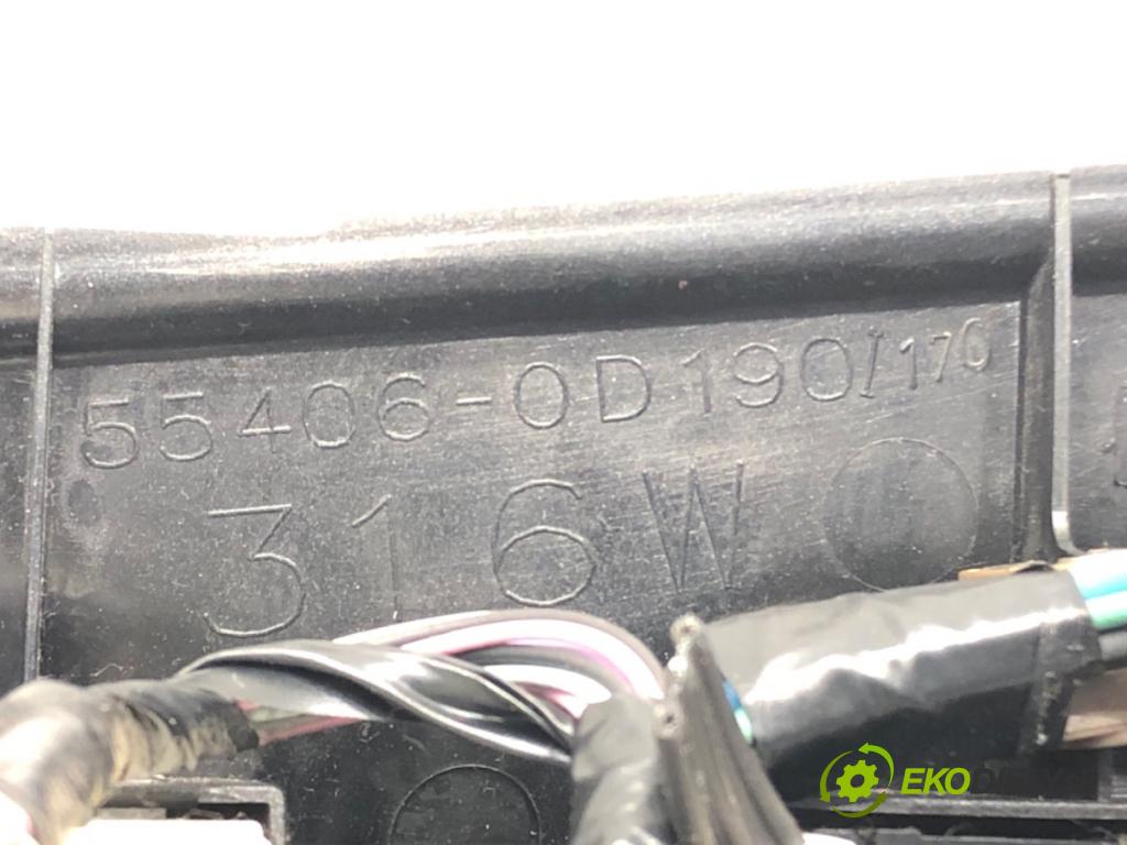 TOYOTA YARIS (_P9_) 2005 - 2014    1.33 VVT-i (NSP90_) 74 kW [100 KM] benzyna 2008 - 2011  Panel ovládania kúrenia 55406-0D190 (Prepínač/spínač/tlačidlo a ovládač kúrenia)