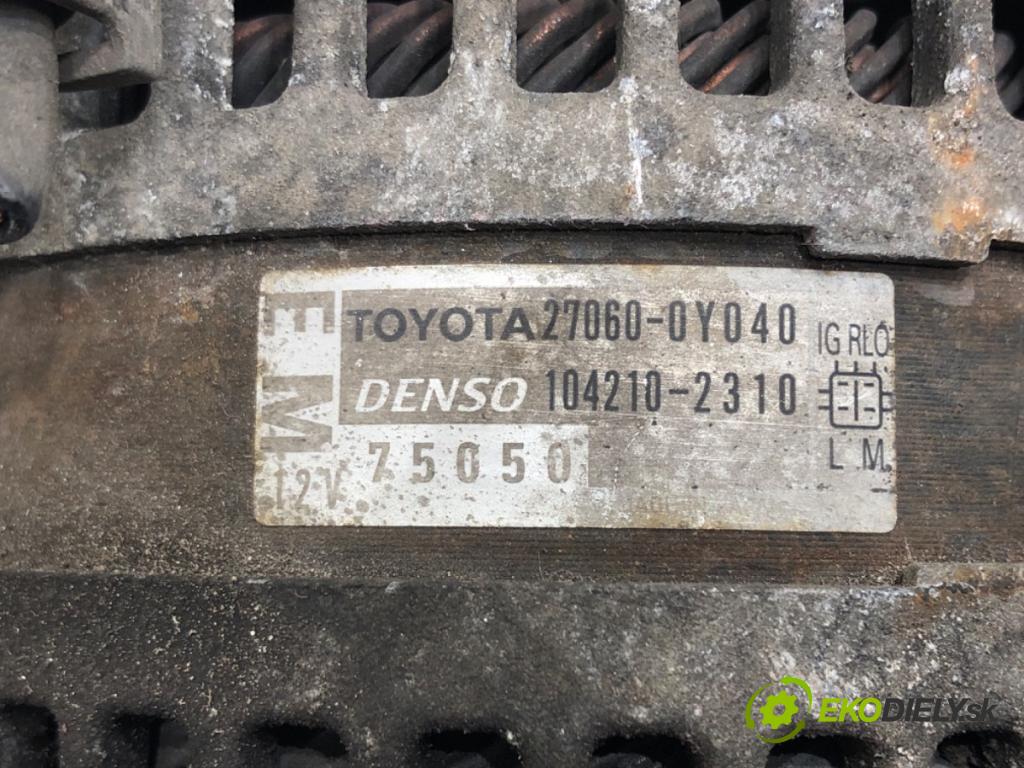 TOYOTA YARIS (_P9_) 2005 - 2014    1.33 VVT-i (NSP90_) 74 kW [100 KM] benzyna 2008 - 2011  Alternátor 27060-0Y040 (Alternátor)
