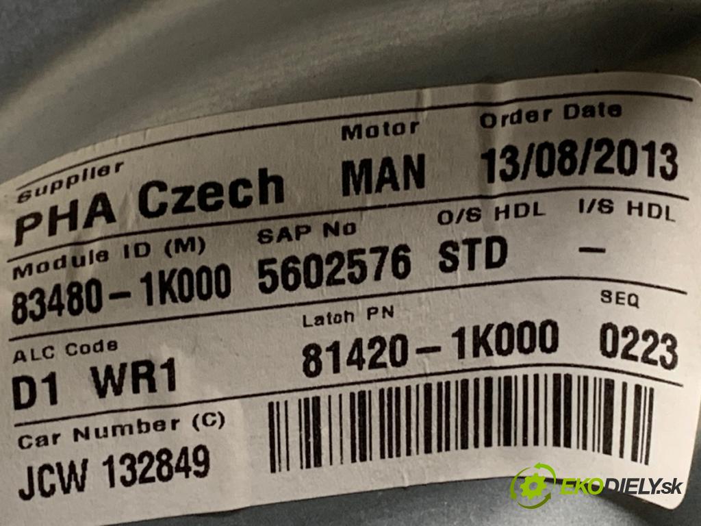 HYUNDAI ix20 (JC) 2010 - 2022    1.4 CRDi 57 kW [78 KM] olej napędowy 2011 - 2022  mechanismus okna pravý zadní část 83480-1K000