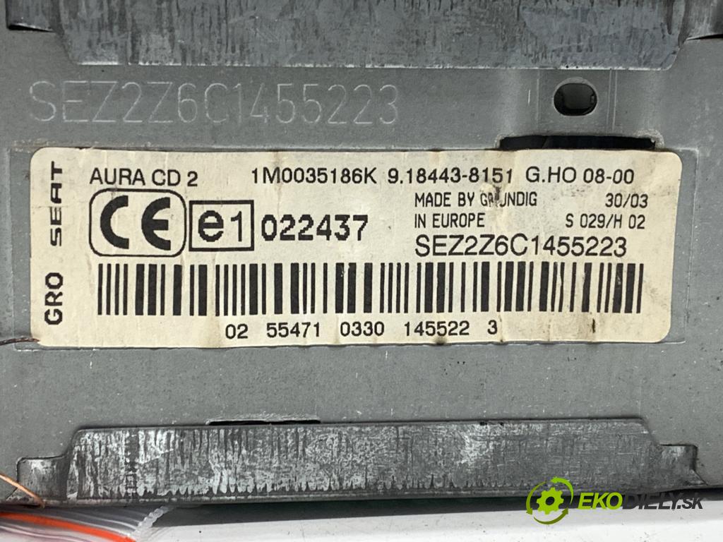 SEAT LEON (1M1) 1999 - 2006    1.9 TDI 81 kW [110 KM] olej napędowy 1999 - 2006  RADIO 1M0035186K (Audio zariadenie)
