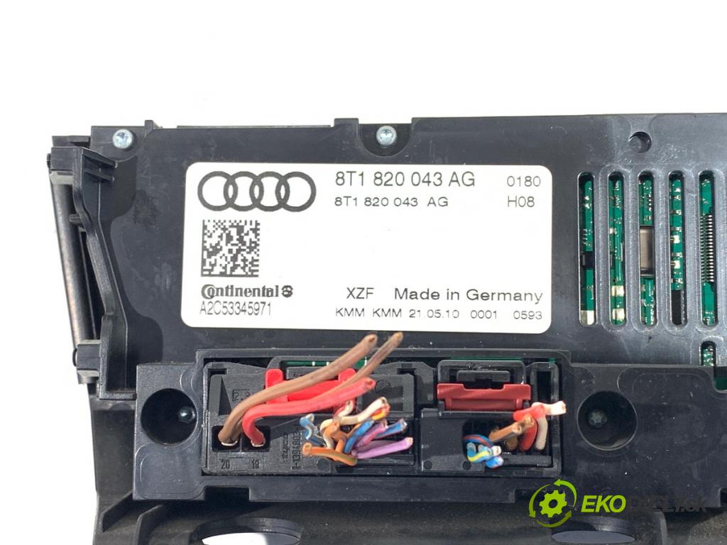 AUDI A4 B8 Avant (8K5) 2007 - 2015    2.0 TDI 100 kW [136 KM] olej napędowy 2008 - 2015  Panel ovládania kúrenia 8T1820043AG (Prepínač/spínač/tlačidlo a ovládač kúrenia)